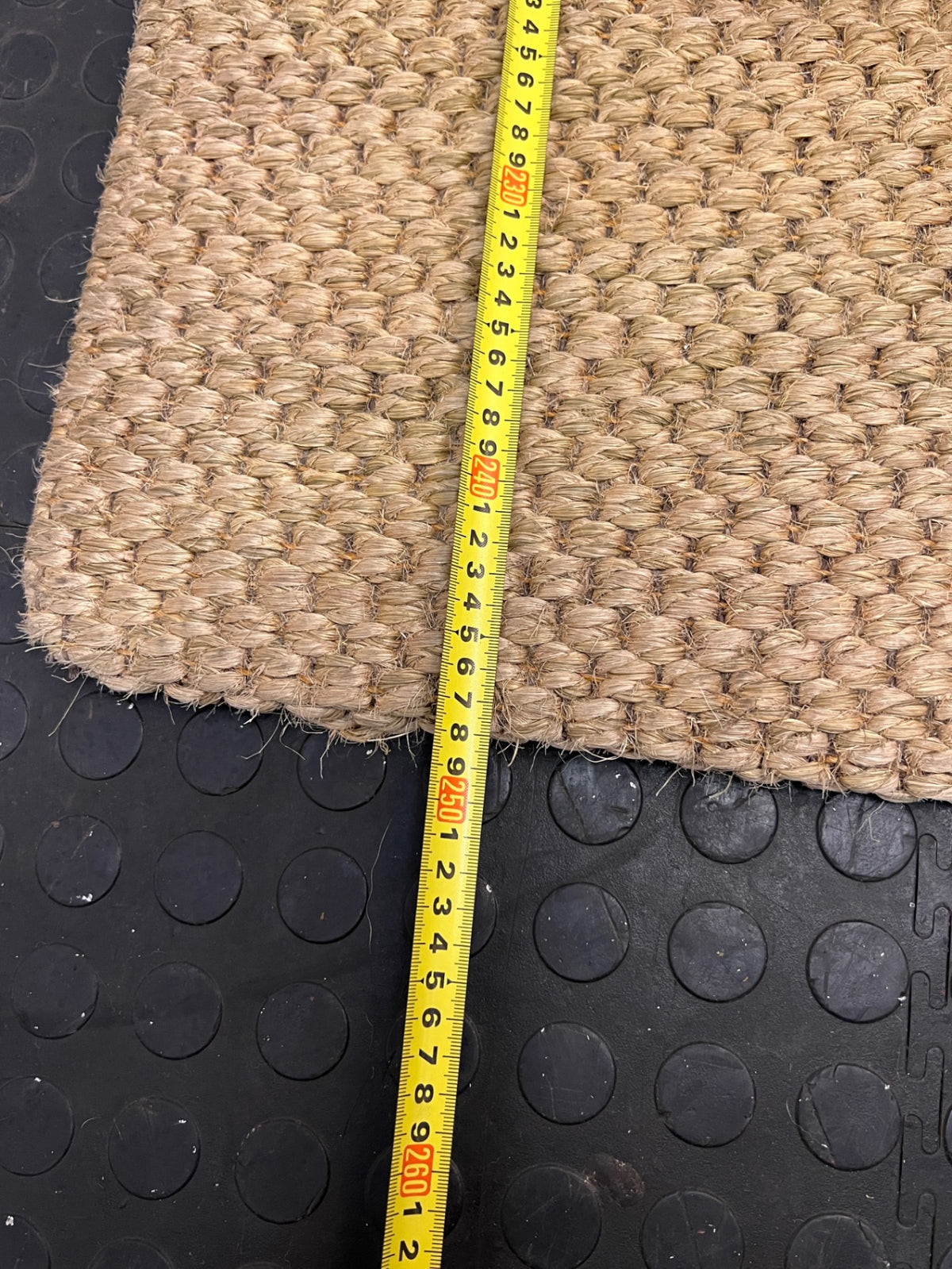 Natural Beige Woven Sisal Rug – depth measurement