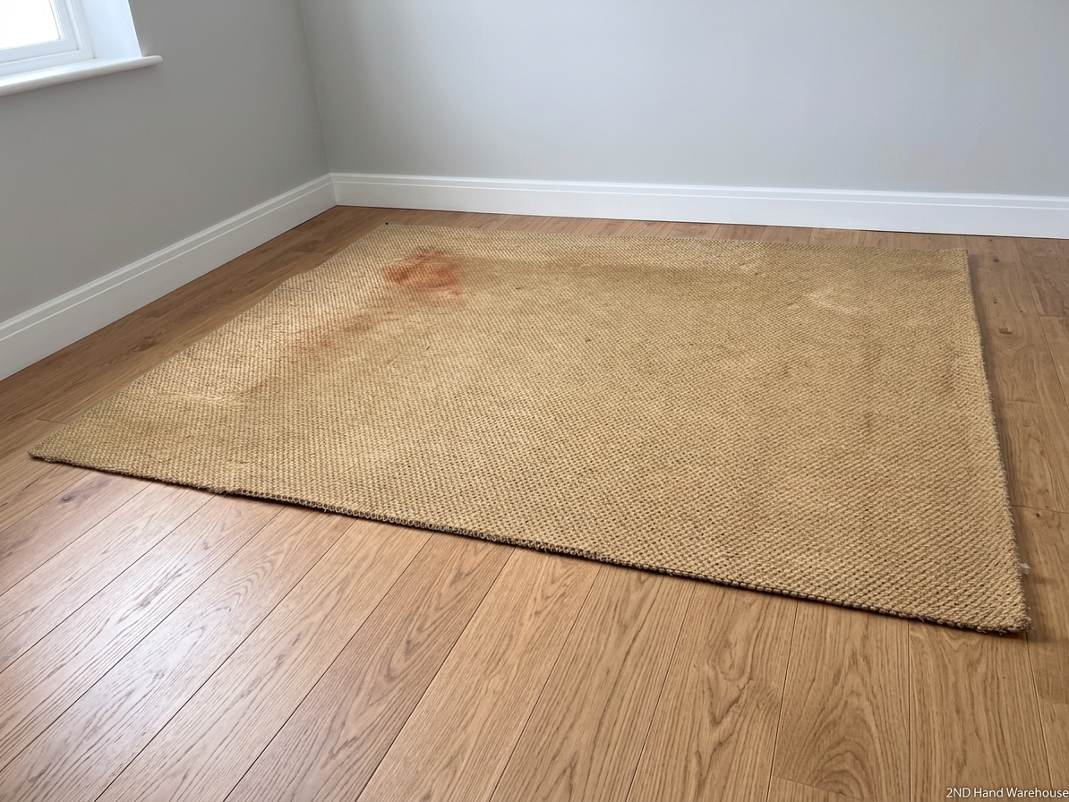 Natural Beige Woven Sisal Rug – styled product image