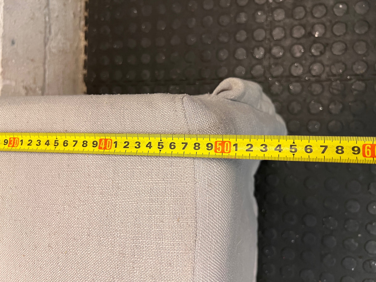 Grey High-Back Upholstered Dining Chair with Skirt – width measurement