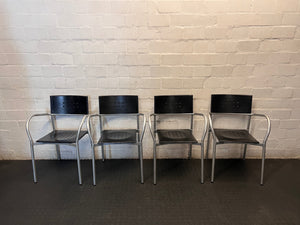 Modern Black and Silver Metal Dining Chair – condition detail