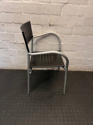 Modern Black and Silver Metal Dining Chair – top view