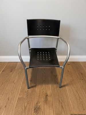 Mid-Back Silver and Black Metallic Office Chair — Broken Parts and Collection Damage – styled product image