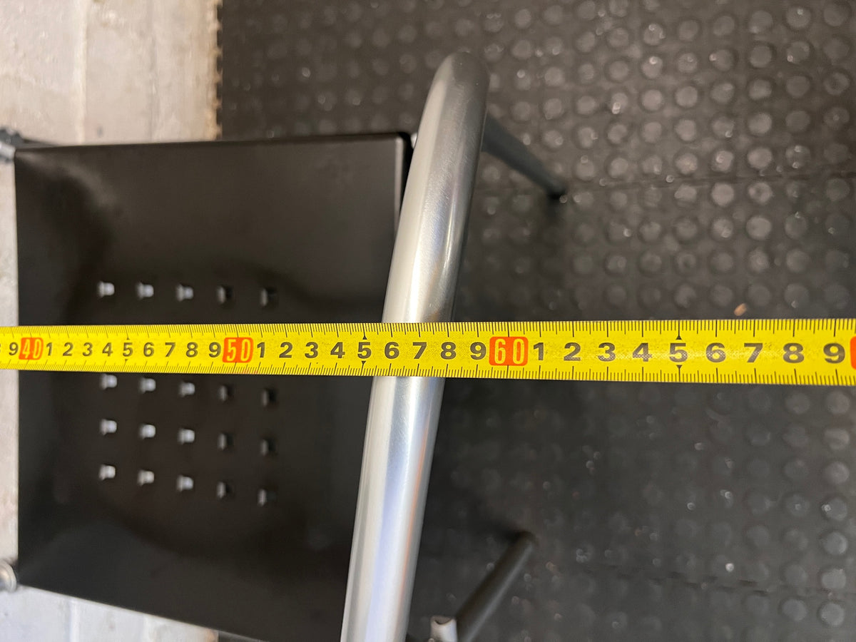 Mid-Back Silver and Black Metallic Office Chair — Broken Parts and Collection Damage – width measurement
