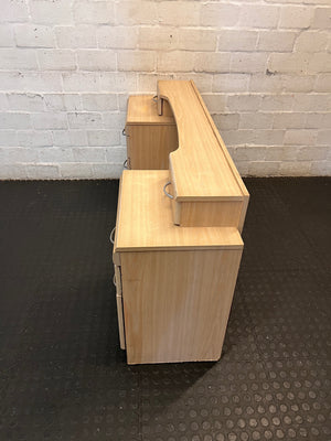 Light Brown Wooden Dressing Table with 6 Drawers – condition detail