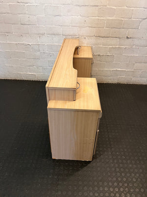 Light Brown Wooden Dressing Table with 6 Drawers – top view