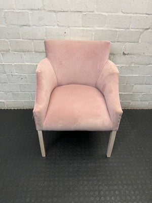 Pink Velvet-Style Occasion Chair with Tapered Wooden Legs – main front view