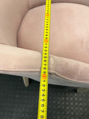 Pink Velvet-Style Occasion Chair with Tapered Wooden Legs – width measurement