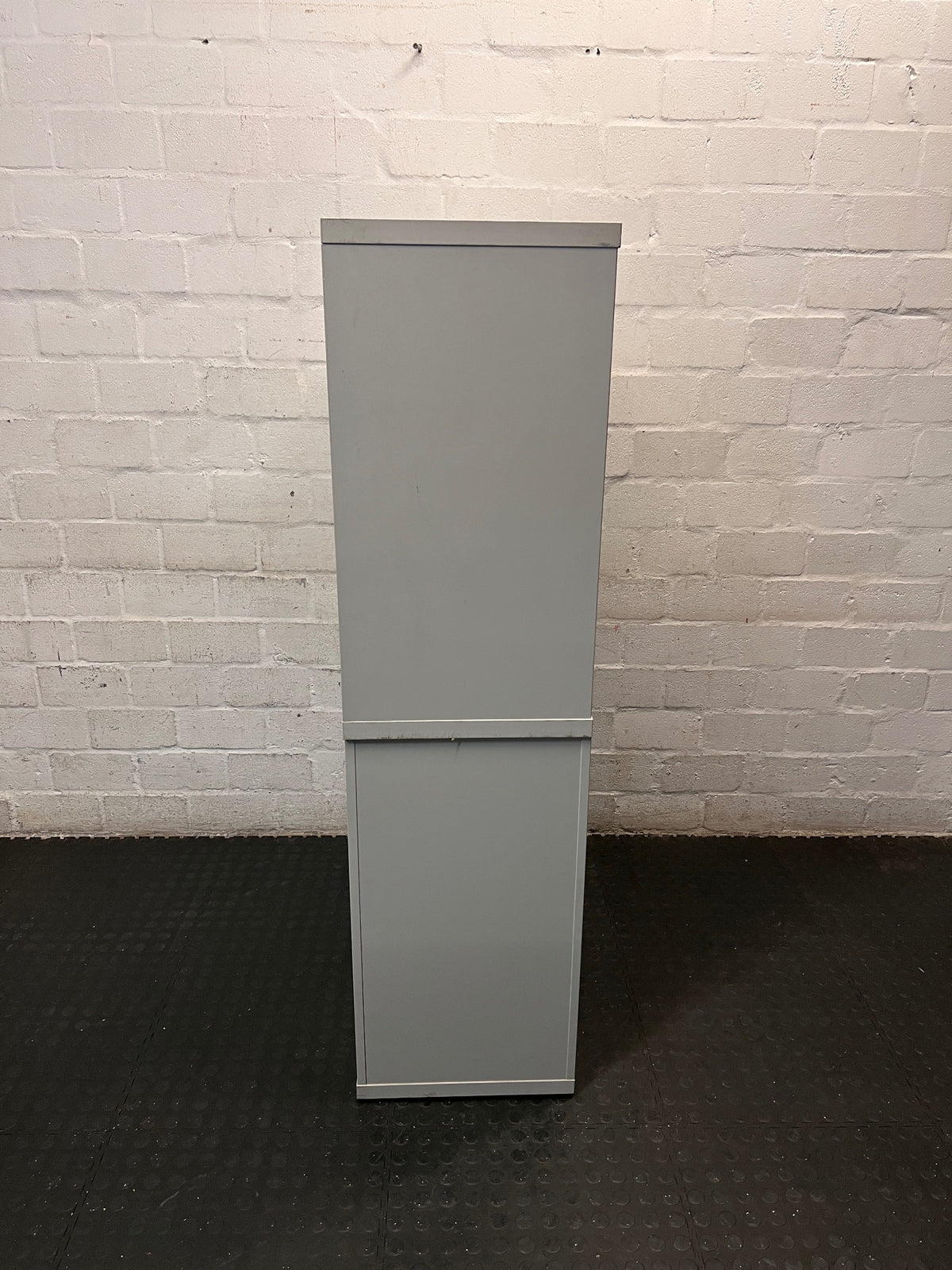 White and Grey Office Storage Unit with Drawers – back view