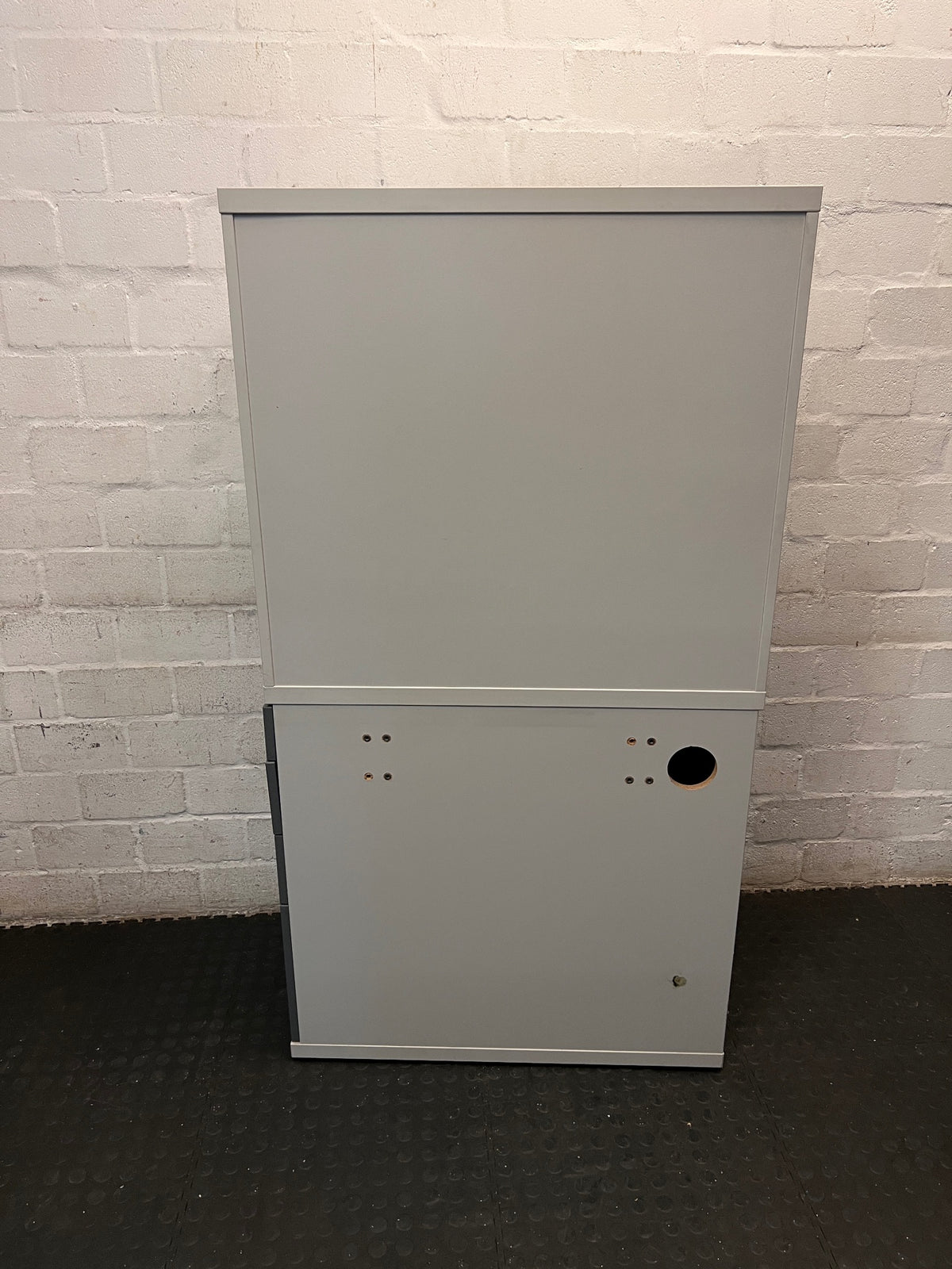 White and Grey Office Storage Unit with Drawers – condition detail