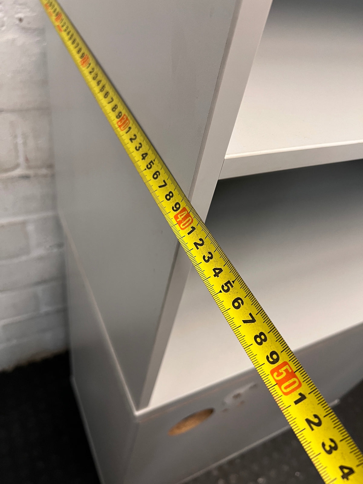 White and Grey Office Storage Unit with Drawers – depth measurement
