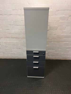 White and Grey Office Storage Unit with Drawers – main front view