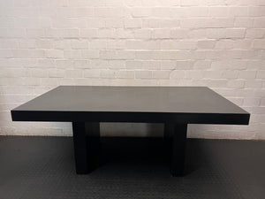 Dark Brown Minimalist Pedestal Dining Table – condition detail