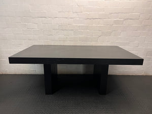 Dark Brown Minimalist Pedestal Dining Table – main front view