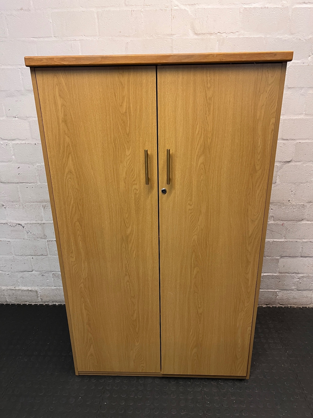 Two-Door Oak Colour Office Cupboard – main front view