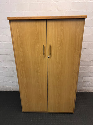 Two-Door Oak Colour Office Cupboard – main front view