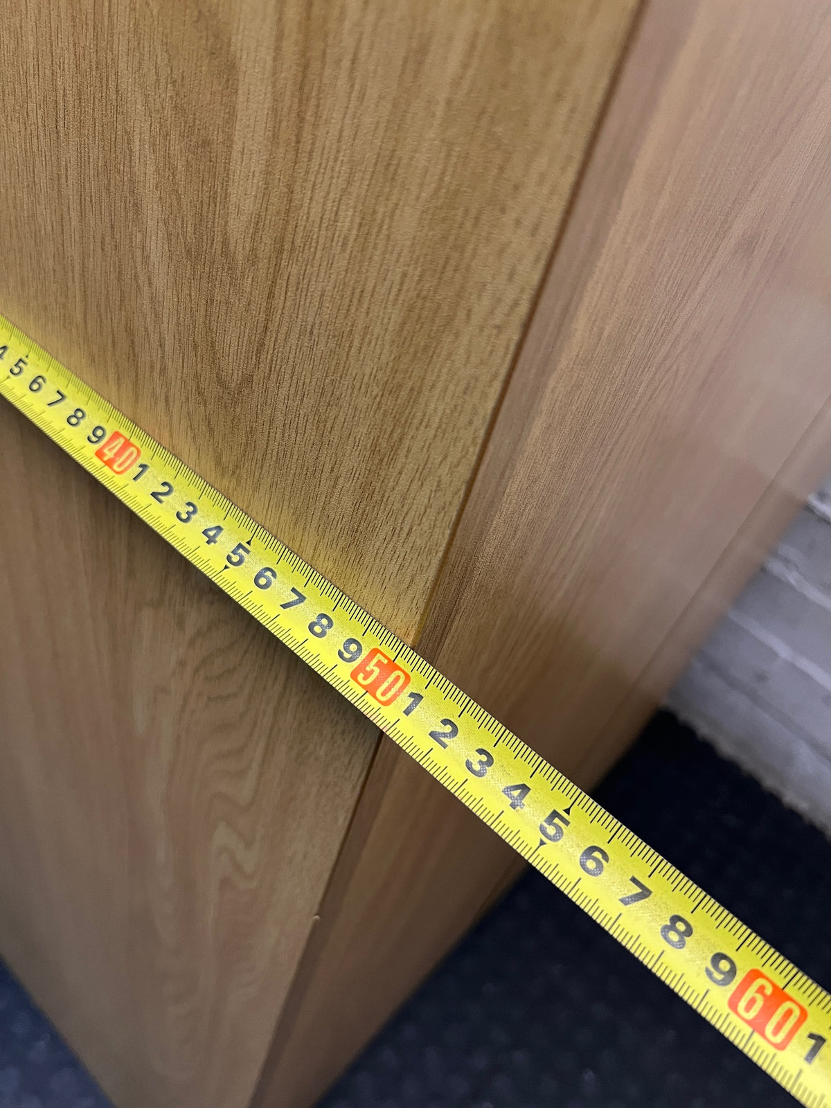 Two-Door Oak Colour Office Cupboard – width measurement