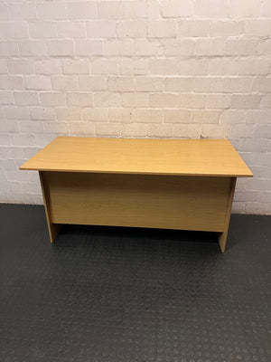 Light Wood-Look Office Desk with Two Drawers – back view