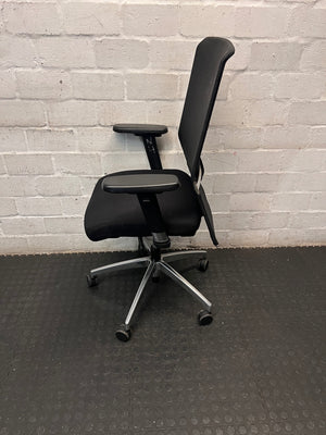 Black Mesh High Back Office Chair with Chrome Base – side view