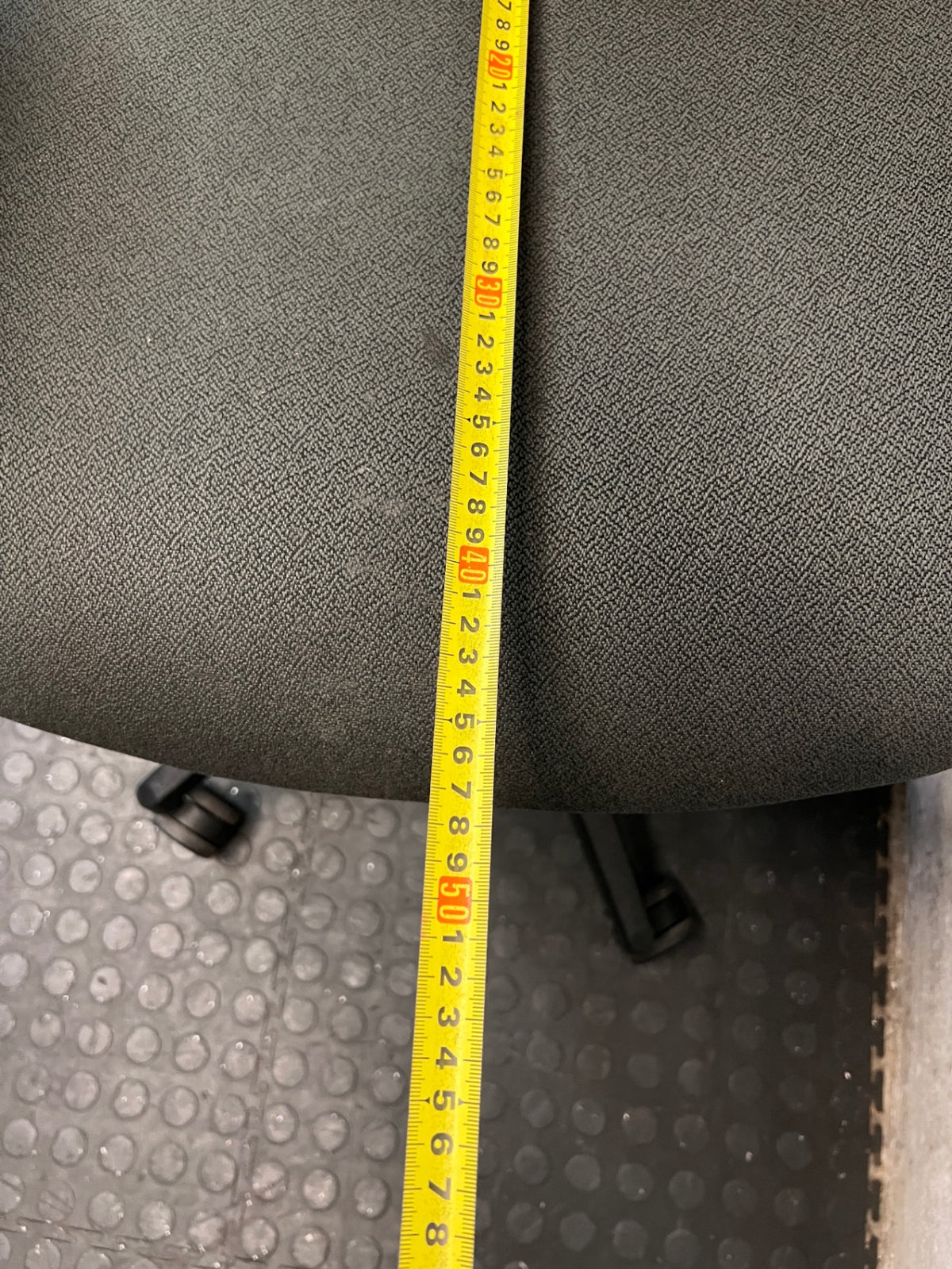 High-Back Mesh Office Chair with Swivel Base – depth measurement