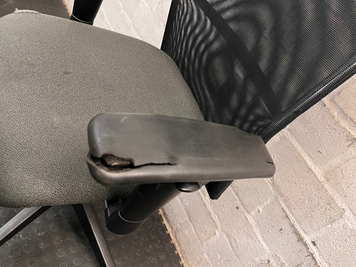 High-Back Mesh Office Chair with Swivel Base – top view