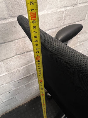 Black Mesh Office Chair with Chrome Base – height measurement