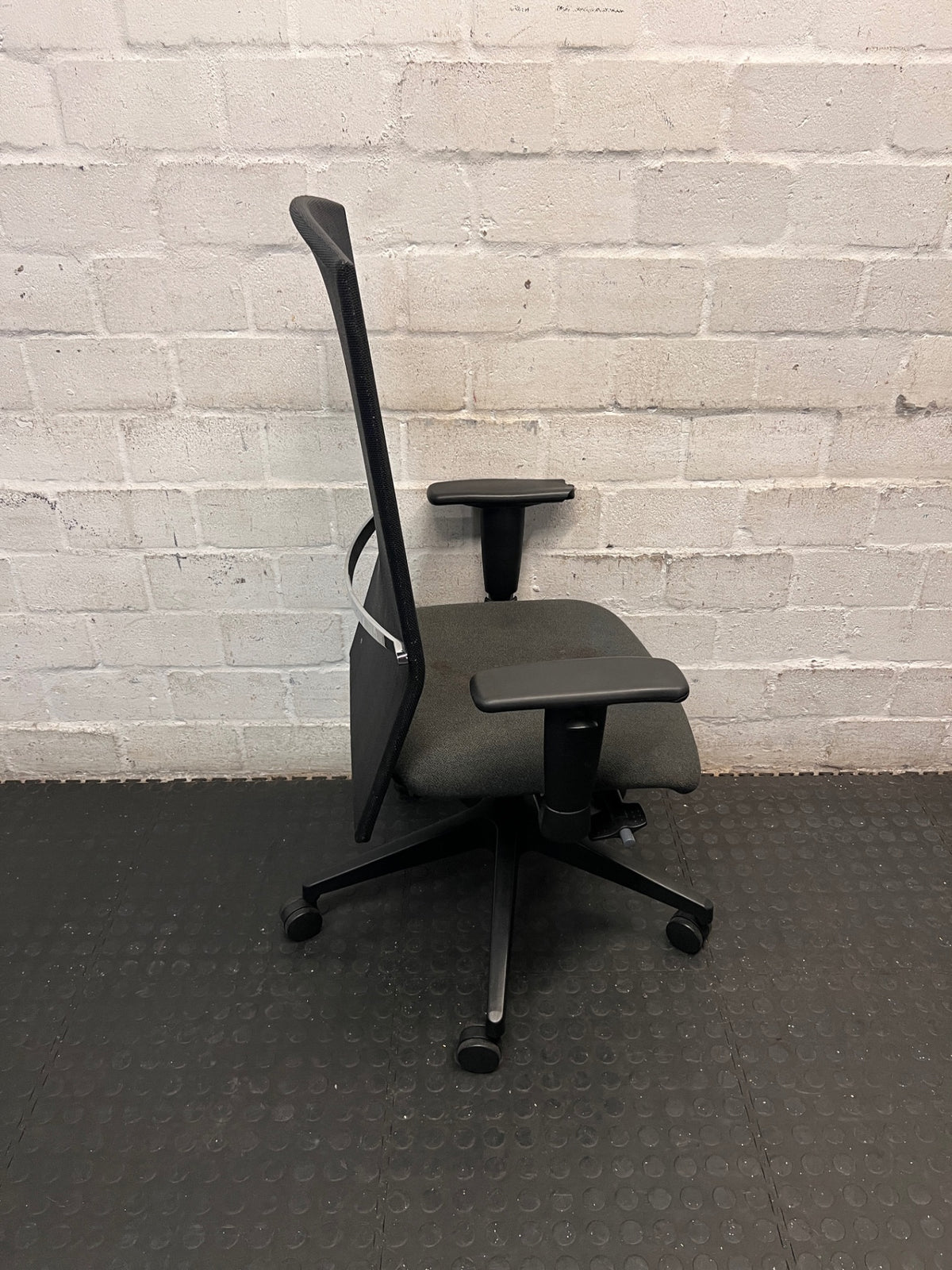 Black Mesh High-Back Office Chair – back view