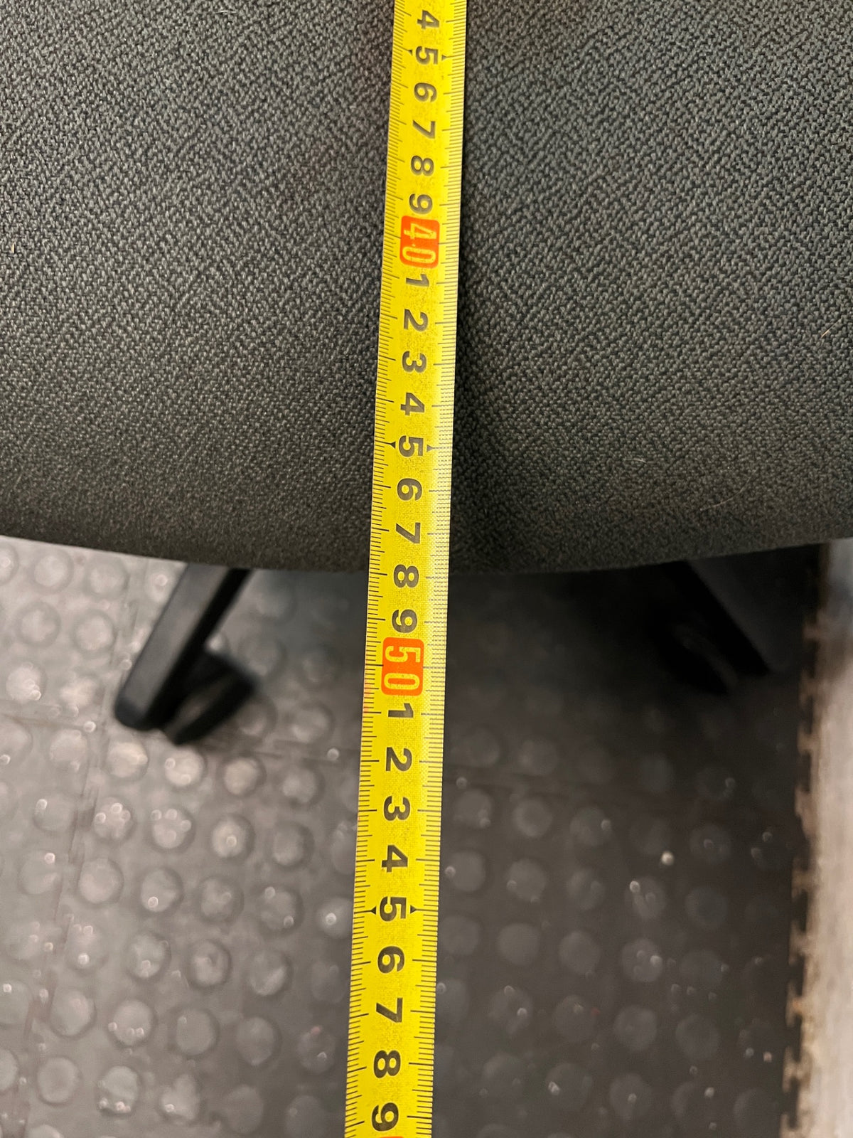 Black Mesh High-Back Office Chair – depth measurement
