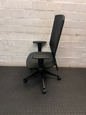 Black Mesh High-Back Office Chair – side view