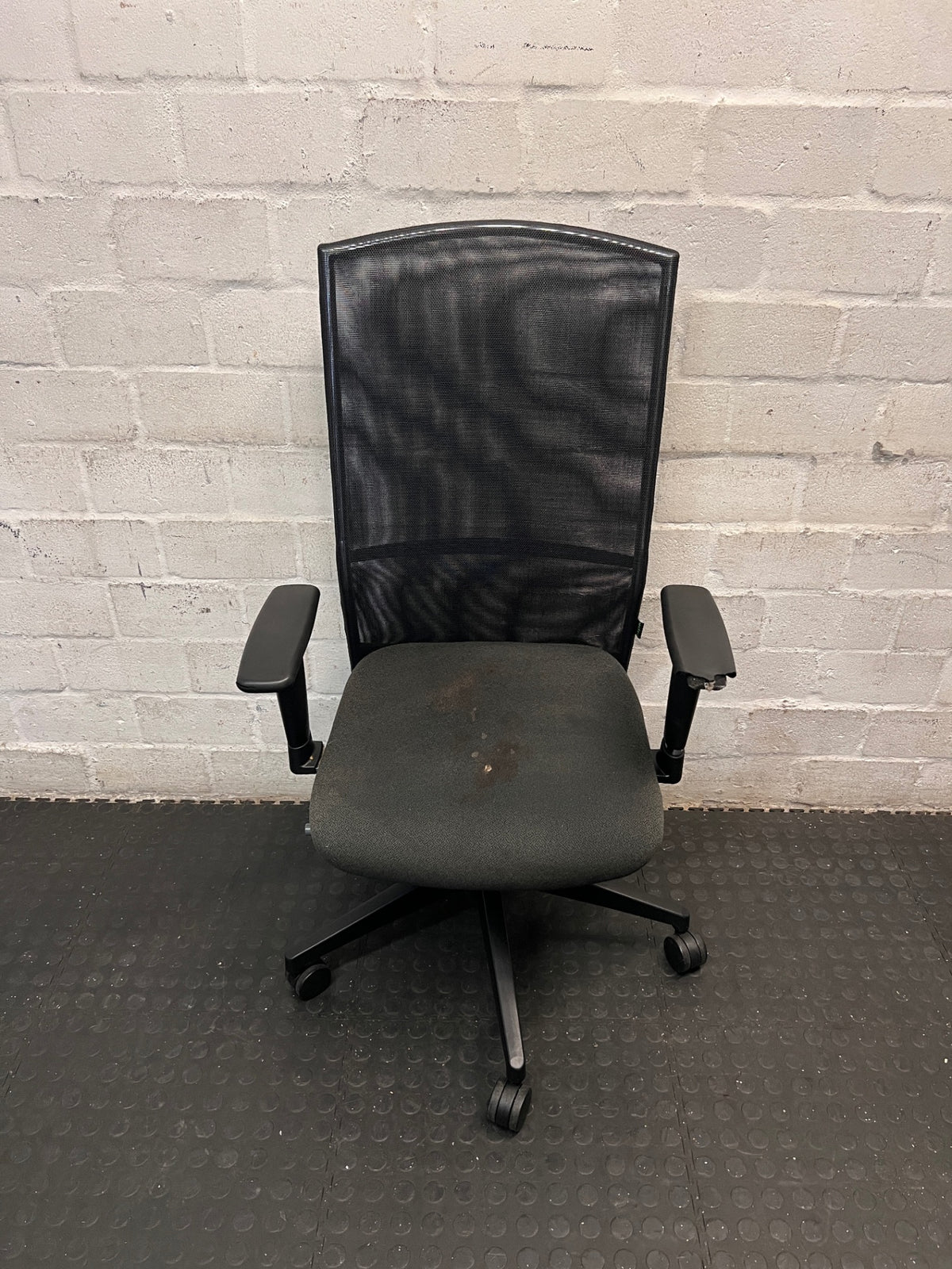 Black Mesh High-Back Office Chair – top view