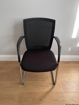 Black Mesh Office Chair with Chrome Cantilever Base – styled product image