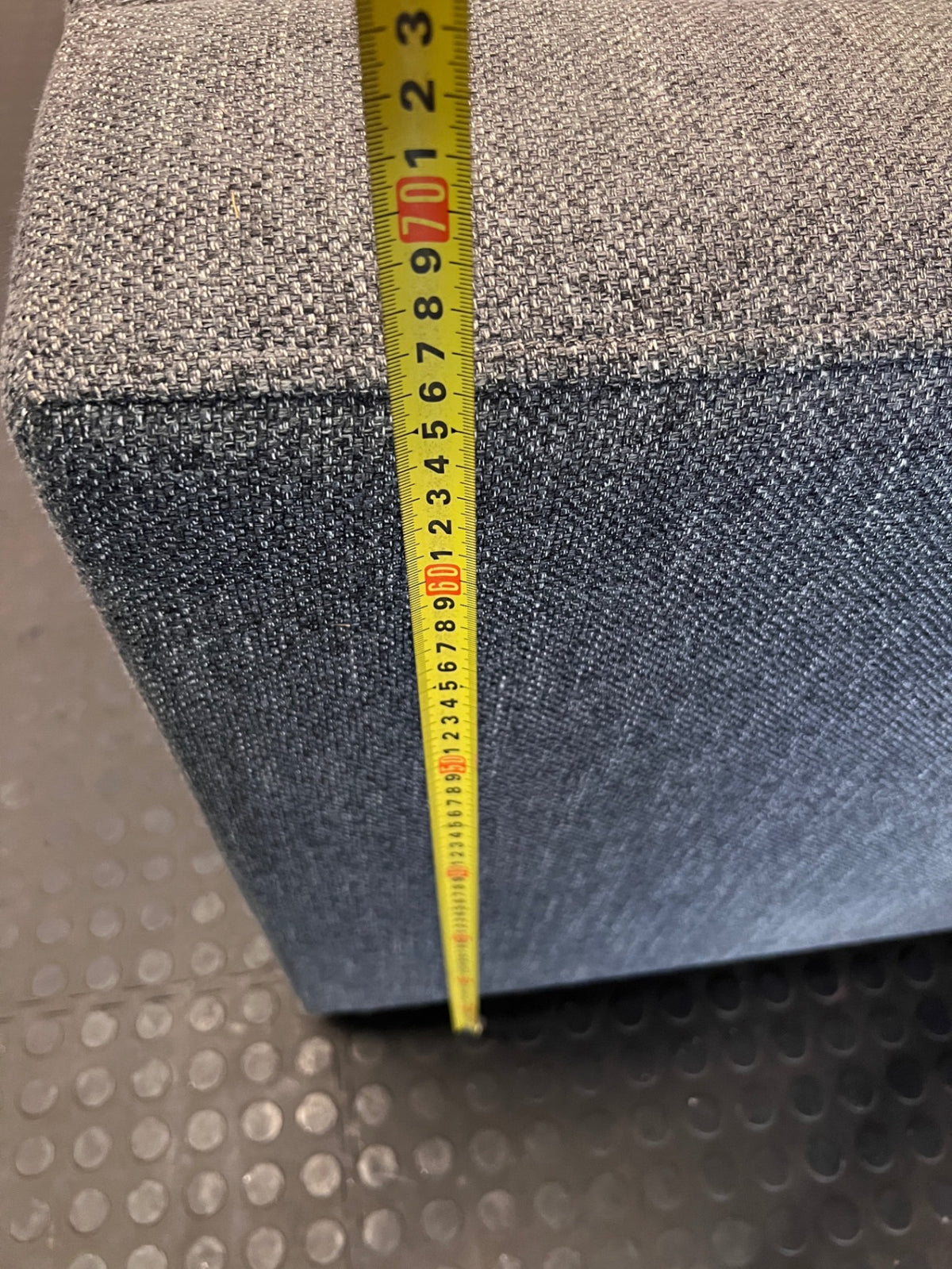 Sofaworx Grey Fabric L-Shape Couch – height measurement