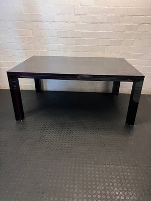 Dark Stained Oak Veneer Dining Table — Collection Damage – back view