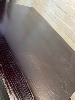 Dark Stained Oak Veneer Dining Table — Collection Damage – condition detail