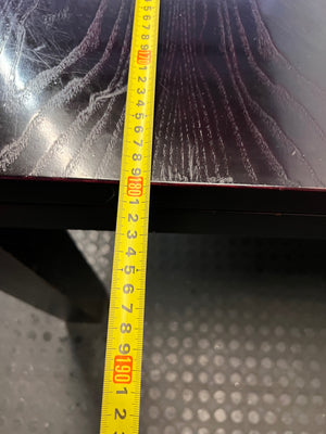 Dark Stained Oak Veneer Dining Table — Collection Damage – depth measurement