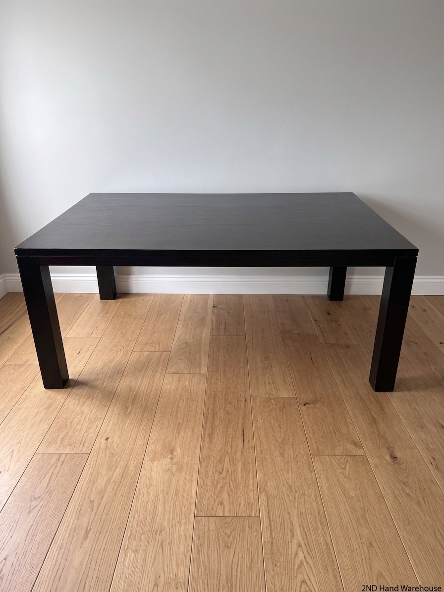 Dark Stained Oak Veneer Dining Table — Collection Damage – styled product image