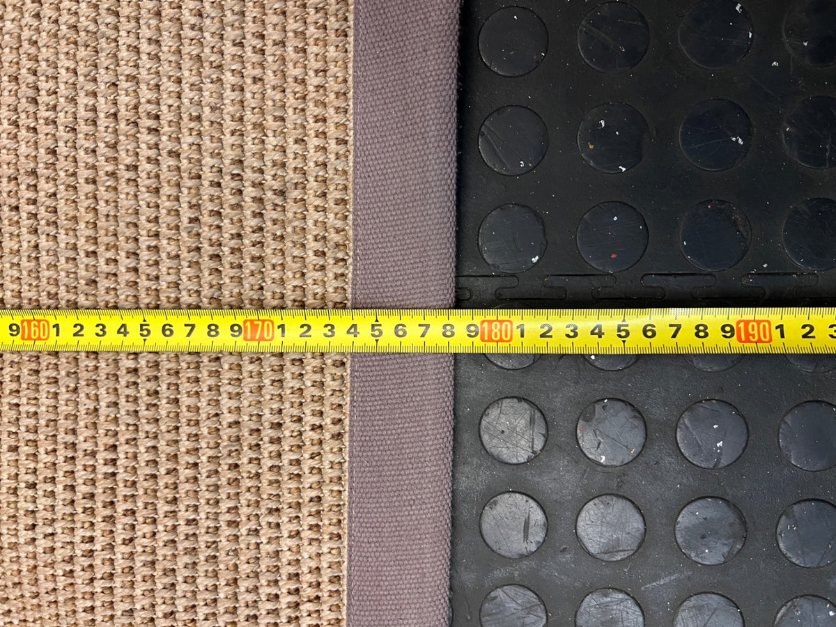 Woven Brown Square Area Rug with Fabric Border – width measurement