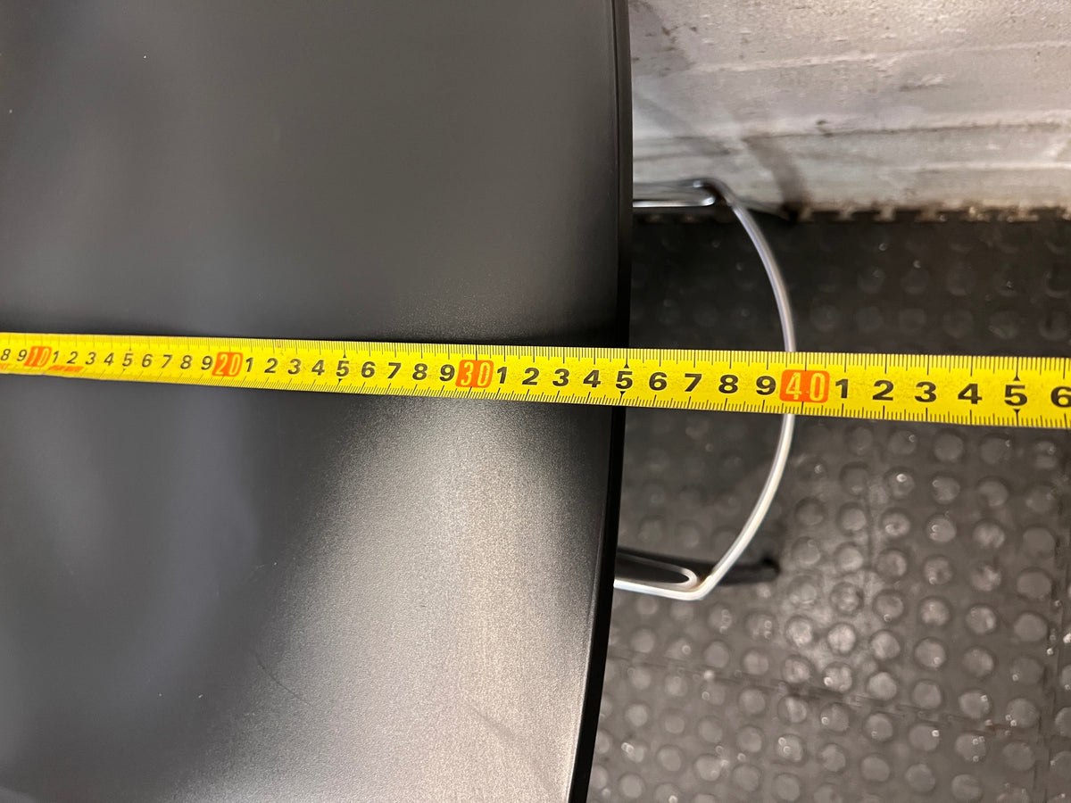 Modern Black Bar Stool with Chrome Legs – depth measurement