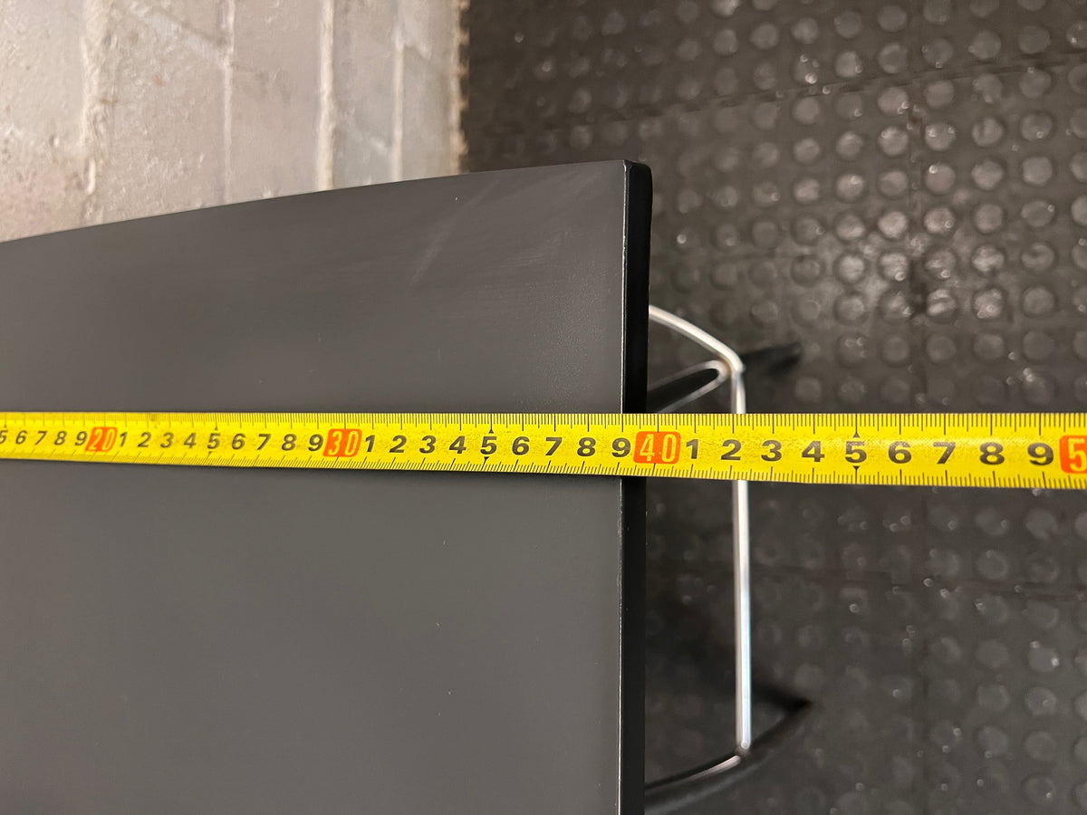 Modern Black Bar Stool with Chrome Legs – width measurement