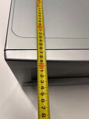 LG Silver Countertop Microwave with Manual Dials — Working but Plate Does Not Rotate – depth measurement