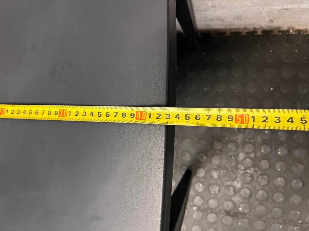 Modern Grey Moulded Plastic Dining or Visitor Chair – depth measurement