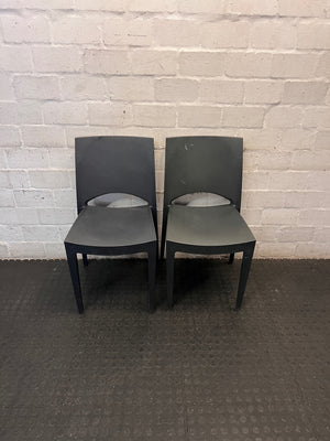Modern Grey Moulded Plastic Dining or Visitor Chair – top view