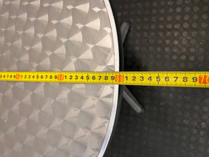 Round Silver Metallic Bistro Table with Star Base – depth measurement