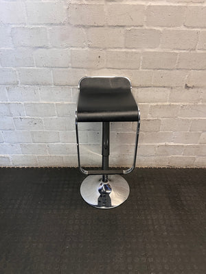 Contemporary Chrome and Black Bar Stool – main front view