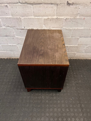 Dark Wood Finish Open Shelf Bedside Table – back view