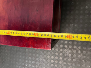 Dark Brown Wood Bedside Table with Glass Shelf – depth measurement