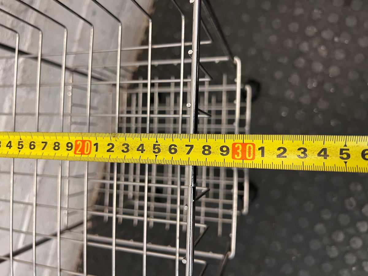 Three-Tier Silver Metal Wire Utility Trolley – depth measurement