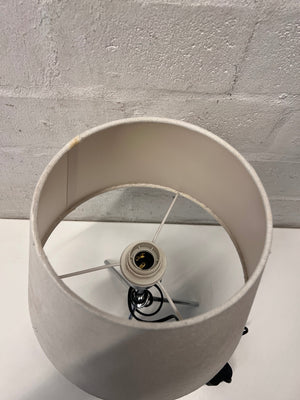 Modern Tripod Table Lamp with Cream Fabric Shade – condition detail