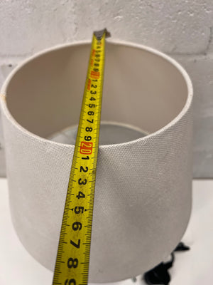 Modern Tripod Table Lamp with Cream Fabric Shade – width measurement