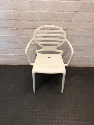Modern Slatted Back Plastic Outdoor Chair – top view
