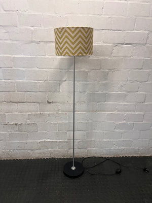 Modern Floor Lamp with Yellow Chevron Shade – top view